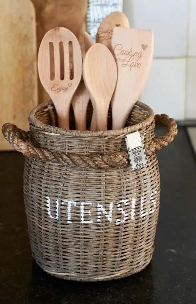 Riviera Maison Rustic Rattan Utensils pot - evőeszköz tartó
