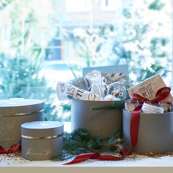 Riviera Maison Christmas GiftBox grey S/4