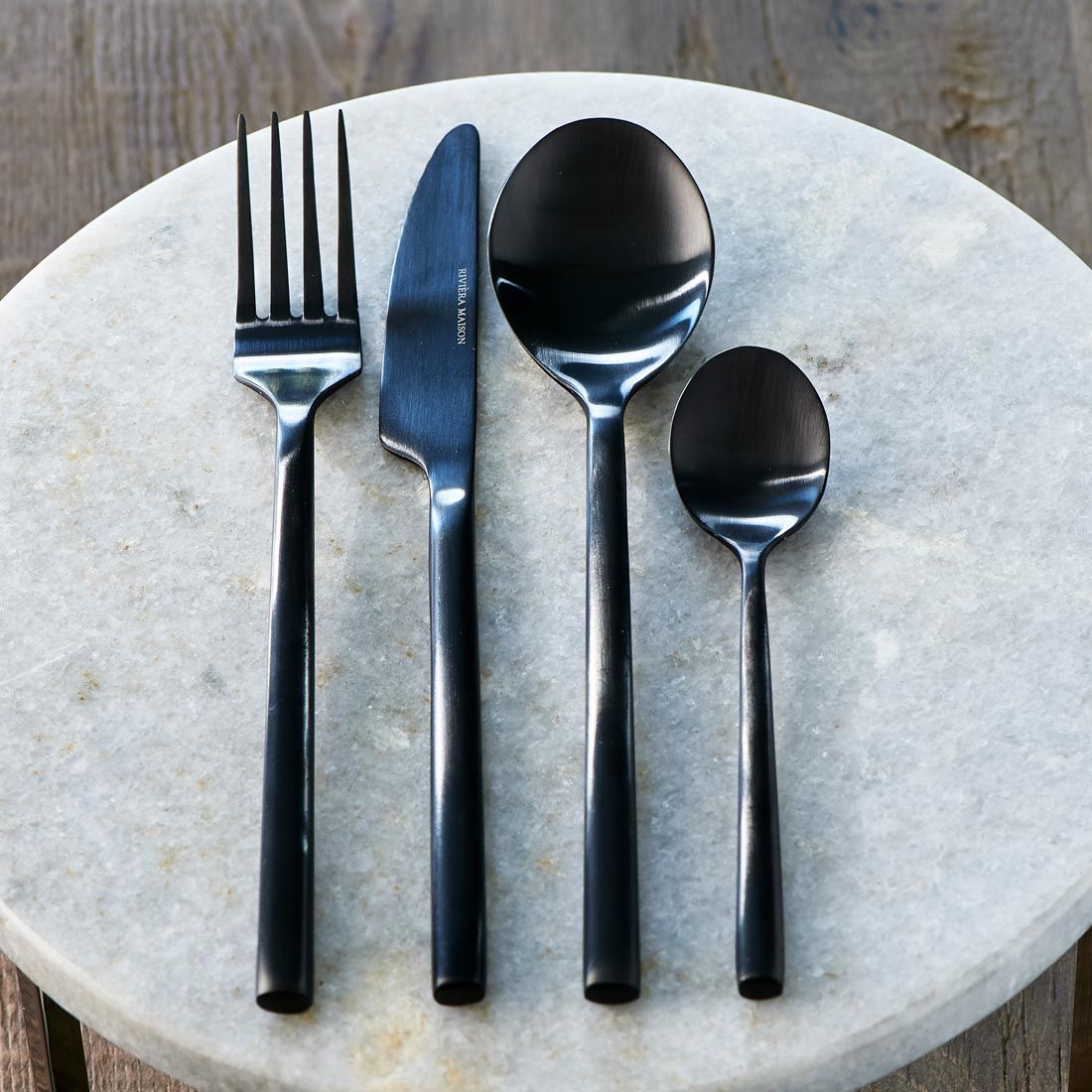Riviera Maison Loft cutlery fekete evőeszköz készlet