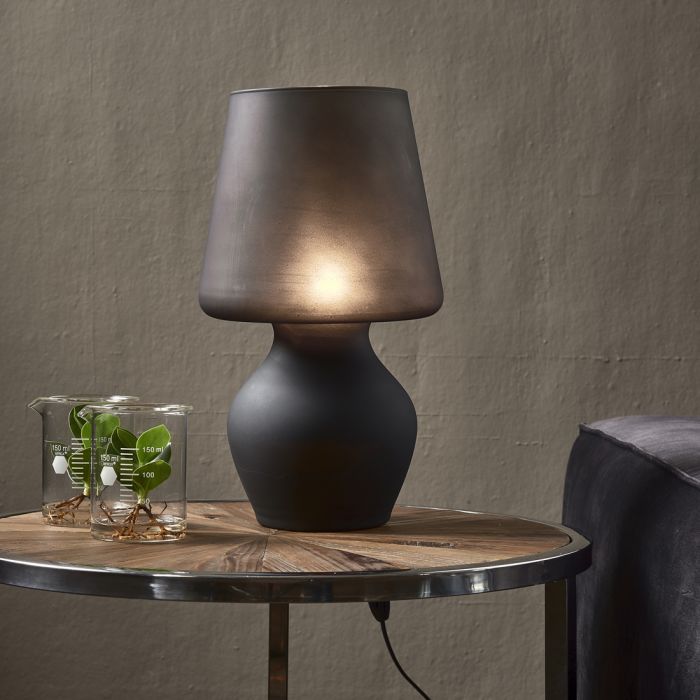 Riviera Maison Glass Table Lamp dark grey