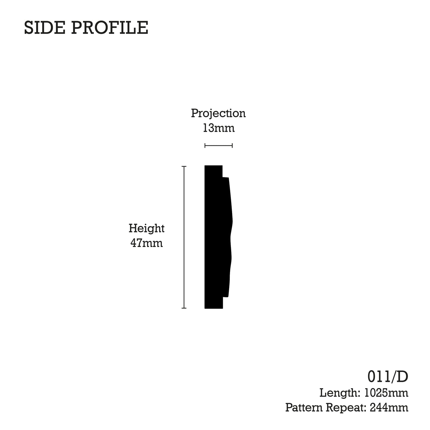 011/D Wheat Ear Strip Moulding