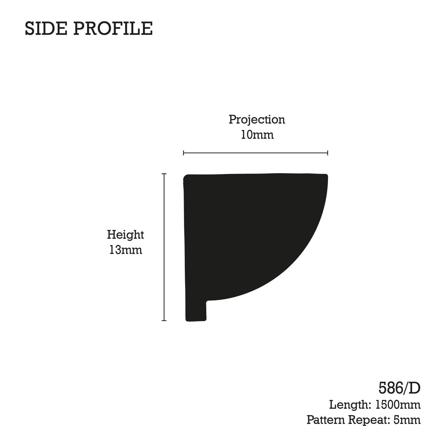586/D Small Ribbed Quadrant Moulding