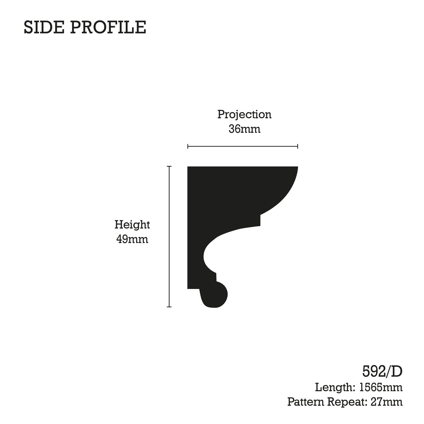 592/D Bead & Wave Cornice Moulding