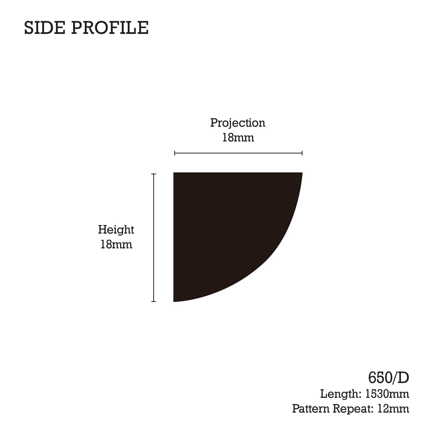 650/D XL Ribbed Quadrant Moulding