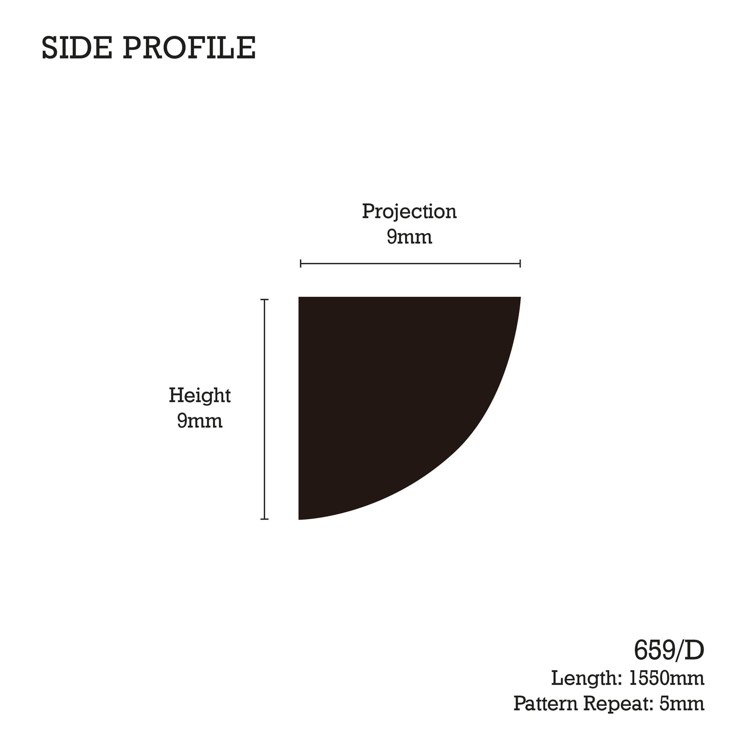 659/D Small Ribbed Quadrant Moulding