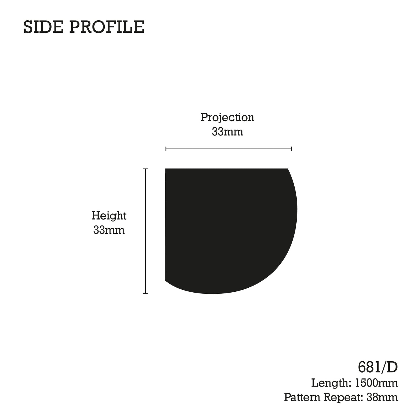 681/D Oversized Bobbin Quadrant Moulding