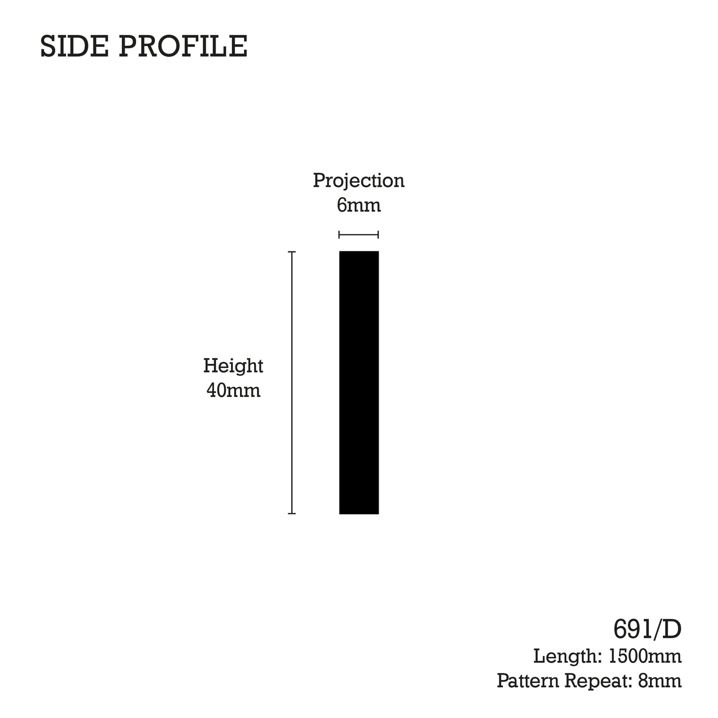 691/D Small Reeded Strip Moulding