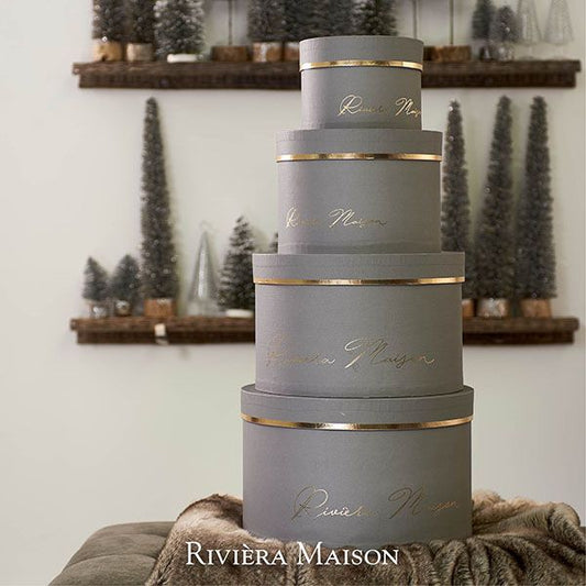 Riviera Maison Christmas GiftBox grey S/4