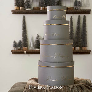 Riviera Maison Christmas GiftBox grey S/4