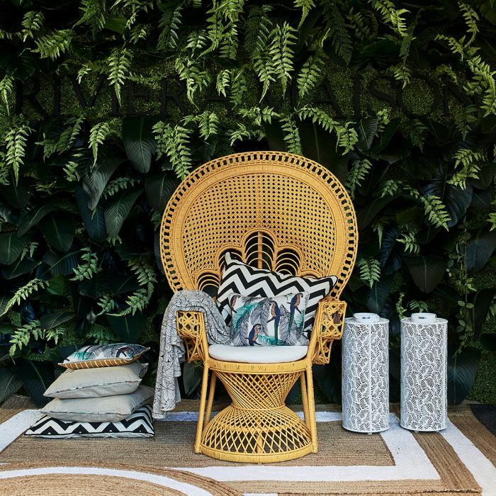 Riviera Maison Greenport Peacock Chair Yellow pávaszék