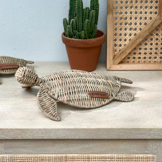 Riviera Maison Rustic rattan Happy Turtle teknős dísz